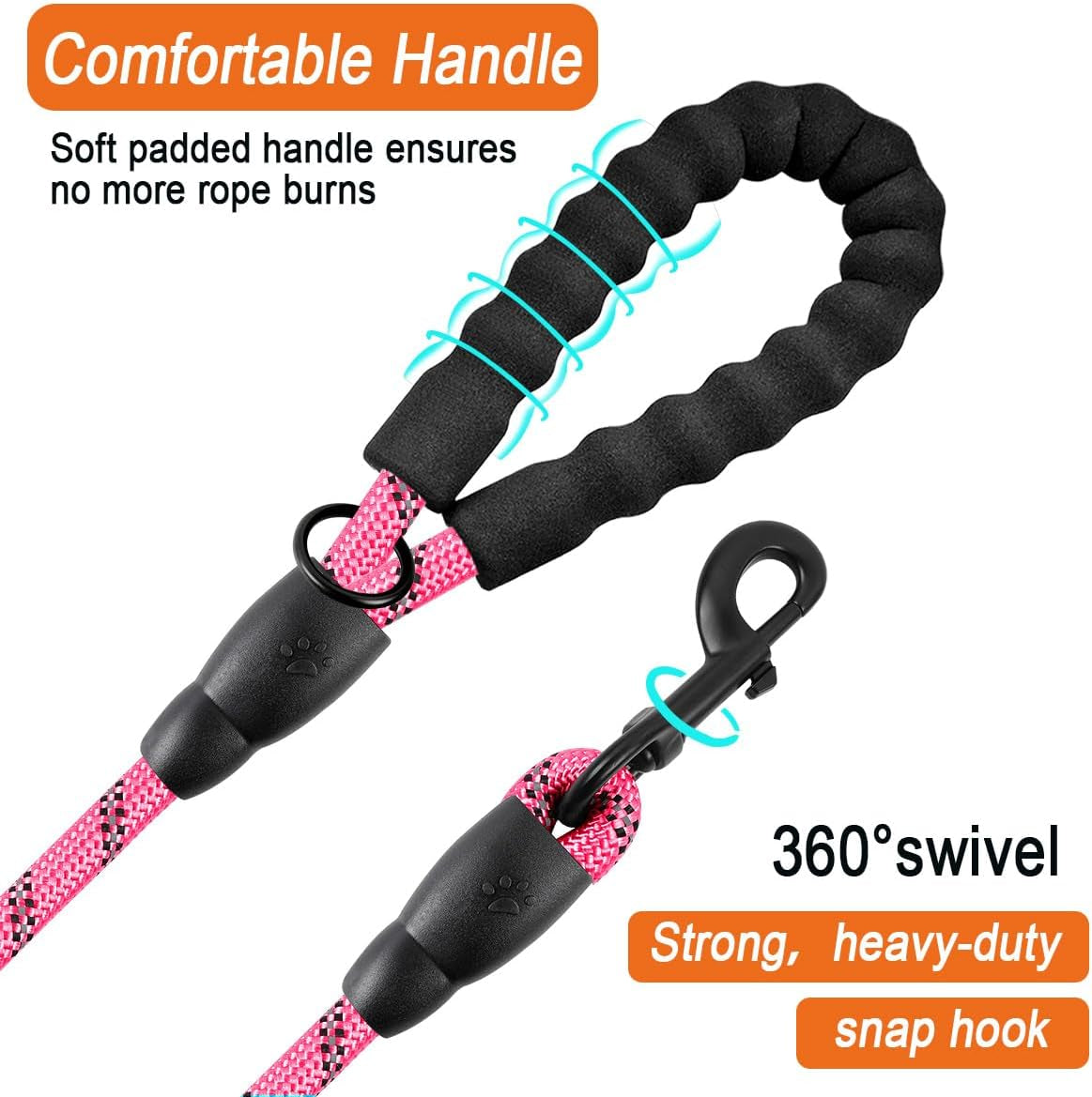 barkbay-dog-leashes-for-large-dogs-heavy-duty-dog-leash-4-5-6-ft-with-comfortable-padded-handle-and-highly-reflective-threads-for-medium-large-dogs-walking-training-running-5ft-1-2-pink