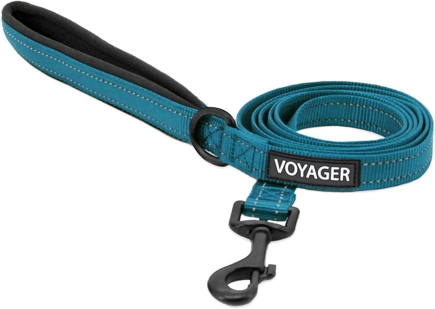 best-pet-supplies-voyager-nylon-dog-leash-fuchsia-small-5ft-in-length-5-8-in-width-reflective-soft-neoprene-handle-heavy-duty-metal-clips-for-running-walking-training