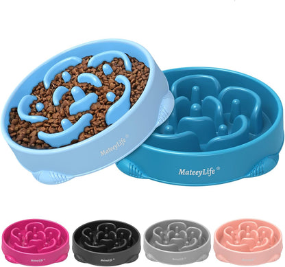 Mateeylife 2-Pack Slow Feeder Dog Bowls, 2 Cups, Dog Puzzle Feeder Bowl | Food-Contact Safe, Dishwasher Safe, Non-Slip Base, Maze Design, for Fast Eaters, for Dogs and Cats, Daily Mealtimes24