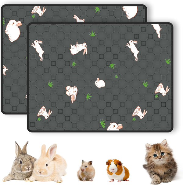 2-Pack Guinea Pig Cage Liner, 24" X 47" Reusable Guinea Pig Bedding Washable Absorbent Pee Pads for Dogs Rabbit Chinchilla Hamster, Leakproof & anti Slip16