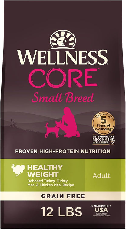 Wellness CORE Small Breed Adult Dry Dog Food, Grain Free Kibble, Natural, High Protein, Turkey and Chicken Recipe, 4 Lb Bag10