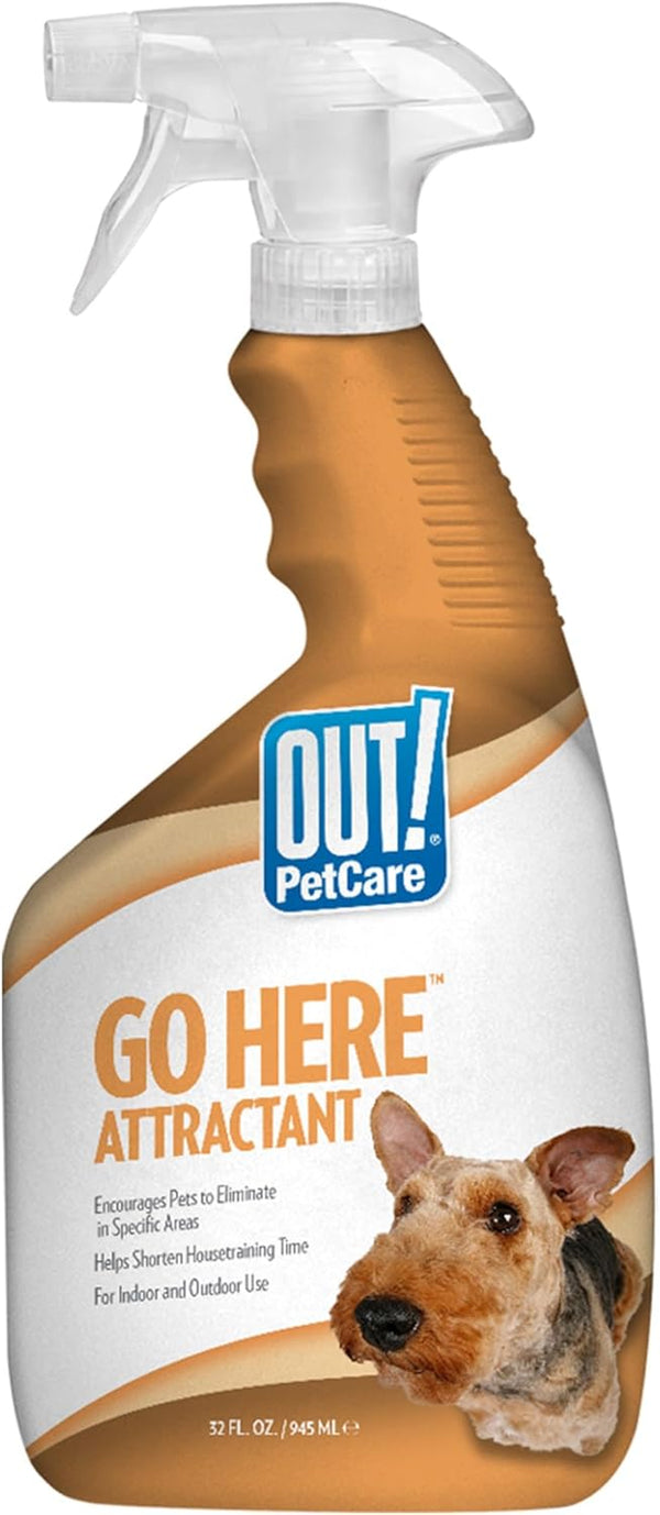 OUT! Petcare Go Here Attractant, Potty Training Spray for Dogs, 32Oz | Dog Pee Spray, Puppy Potty Training, Housebreaking, Indoor & Outdoor, Pee Here Training, Training Aid, Easy Application1