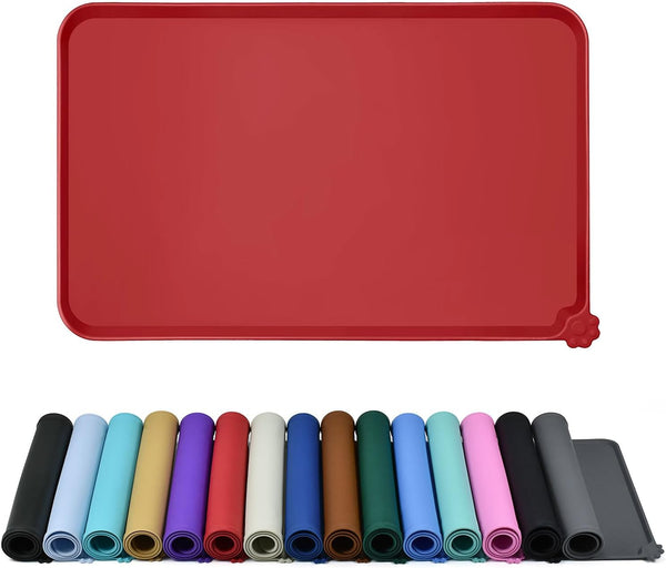 Reopet Silicone Pet Feeding Mat - Waterproof & Non-Slip Dog Cat Placemat | High Raised Edges Prevent Food & Water Spills to Protect Floors, Easy to Clean, Fit for Dog Cat Bowls18