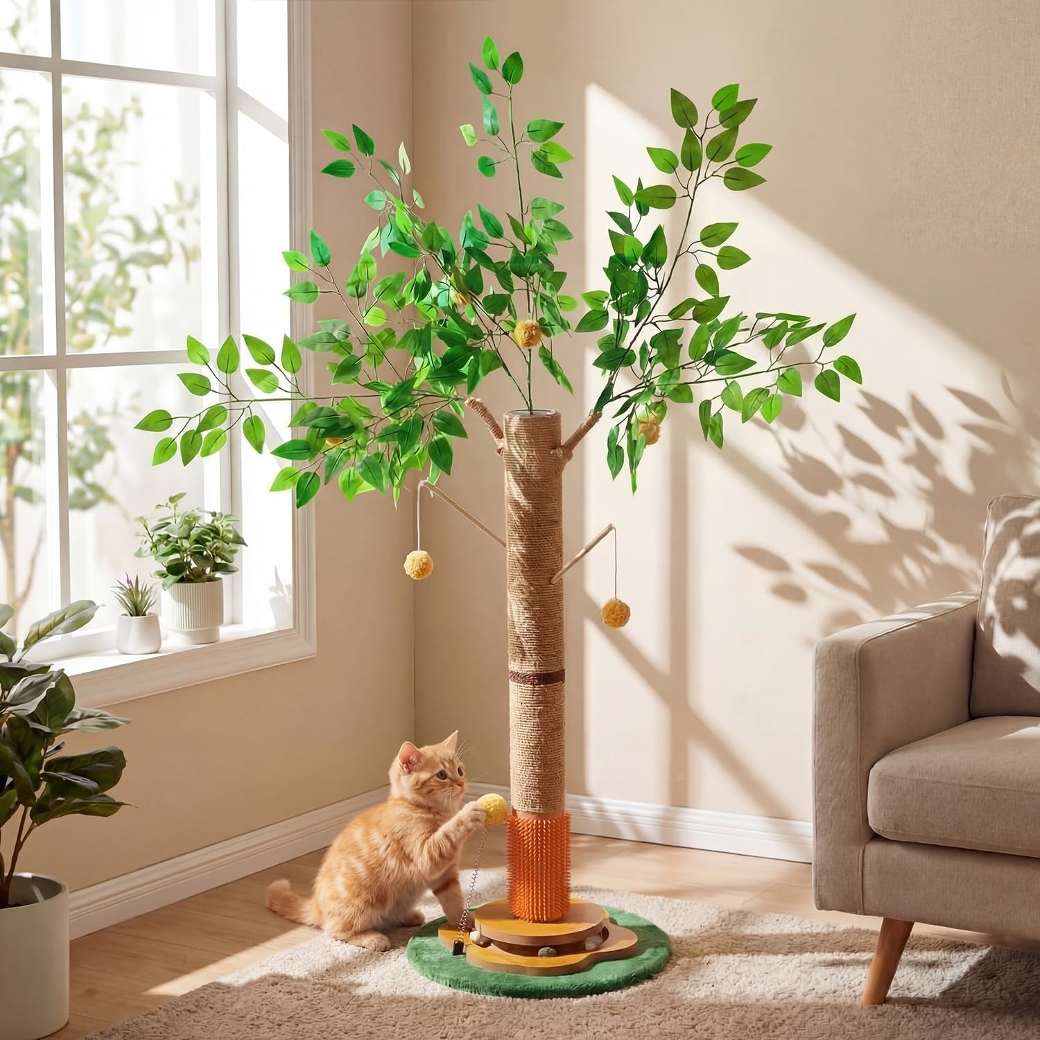 nuanchu-41-inch-tall-cat-scratching-post-tree-for-indoor-cats-adults-scratcher-tree-tower-with-sisal-rope-large-cats-scratching-posts-with-hanging-ball-for-kittens-and-medium-large-pet