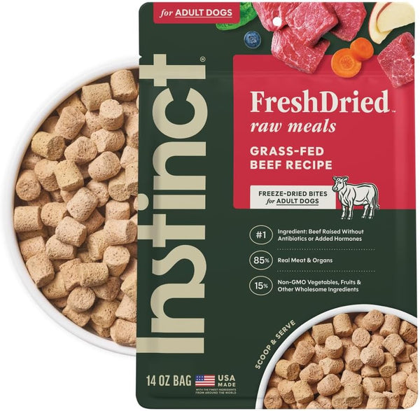 Instinct Freeze-Dried Meals, Freshdried Bites, Natural Dog Food, Grain-Free - Grass-Fed Beef, 25 Oz. Bag11