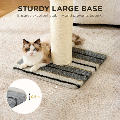 Joydeco Cat Scratching Post 38 Inches Heavy Duty and Thick Scratching Post Sisal Rope with Hanging Ball and Mice for Indoor Cats(Grey)4
