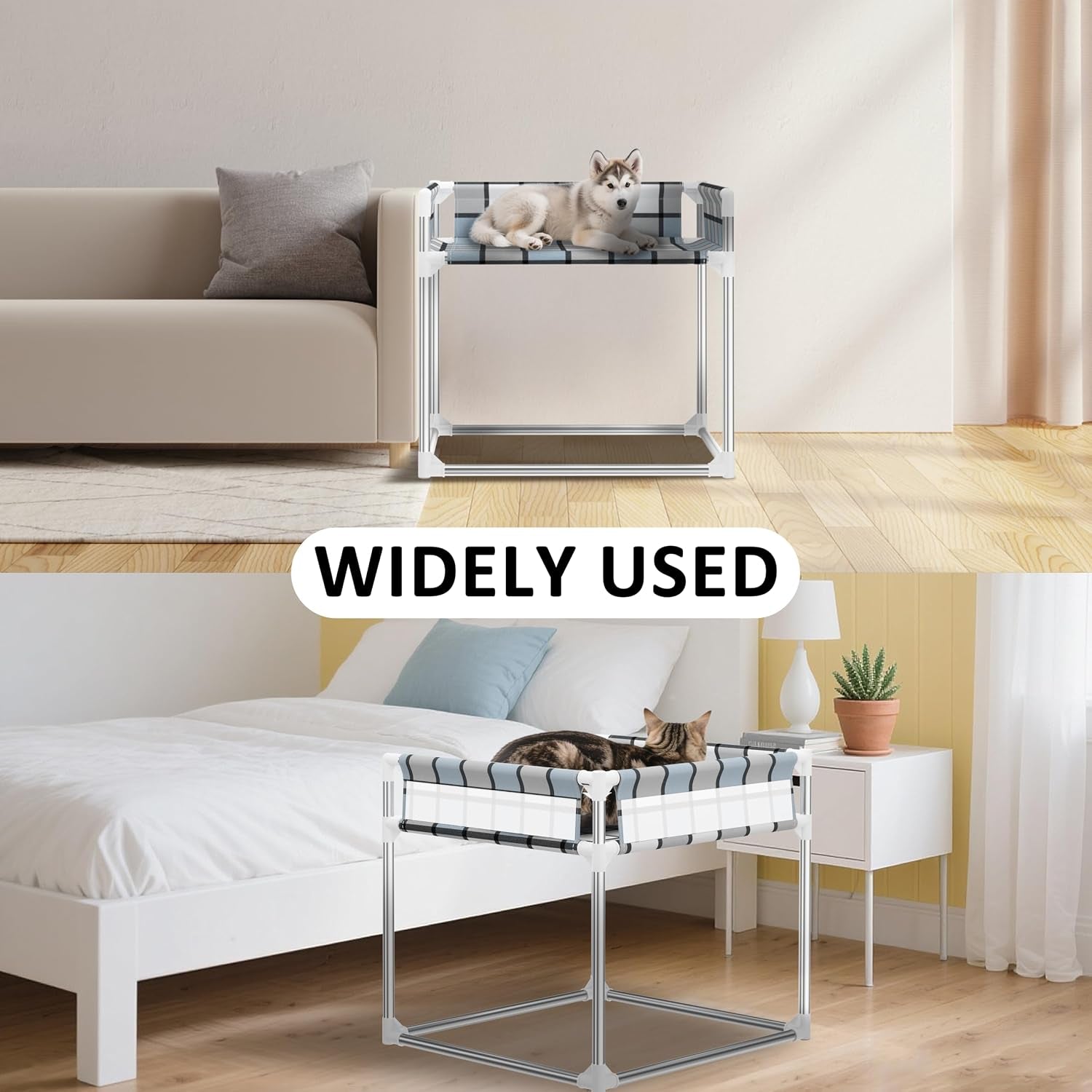 bedside-cosleeper-dog-bed-with-guardrail-3-fence-height-elevated-bed-dog-extension-attached-to-human-bed-for-medium-dog-cat-stainless-steel-window-perch-lounge-elevated-sleeper-hammock-furniture