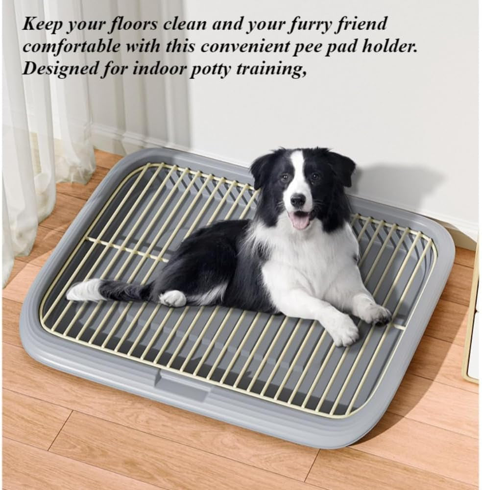 dog-potty-tray-indoor-pet-pee-pad-holder-for-small-medium-dogs-puppy-training-pad-holder-pet-toilet-litter-box-dog-bathroom-tray-housebreaking-potty-supplies-17-72lx12-99wx1-97hgreen