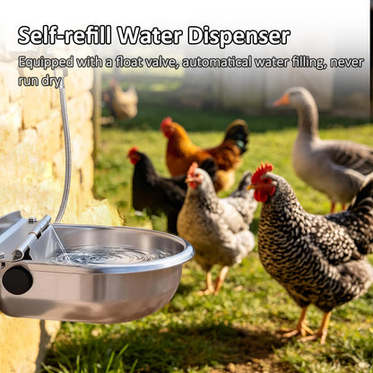 Automatic Water Dispenser for Dogs and Cats - Stainless Steel Dog Water Bowl Dispenser Outdoor Large Pets Waterer Feeder for Poultry and Livestock3