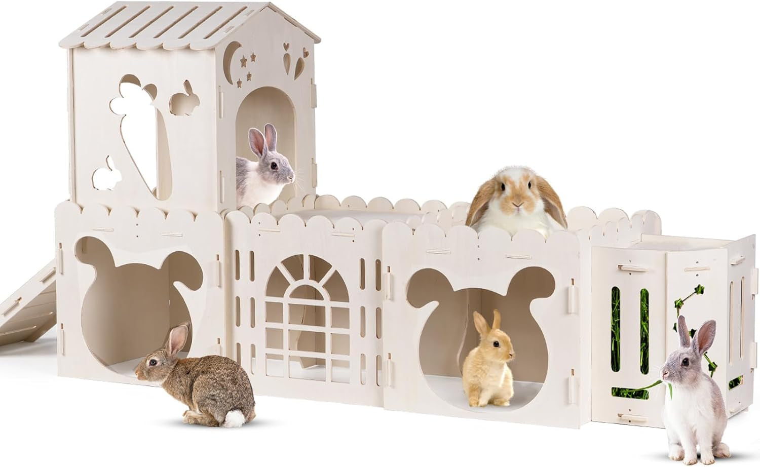 large-rabbit-house-wooden-bunny-castle-with-3-houses-indoor-rabbit-guinea-pig-cage-multistory-climbing-tower-sturdy-wooden-castle-small-animal-hideaway-tunnel