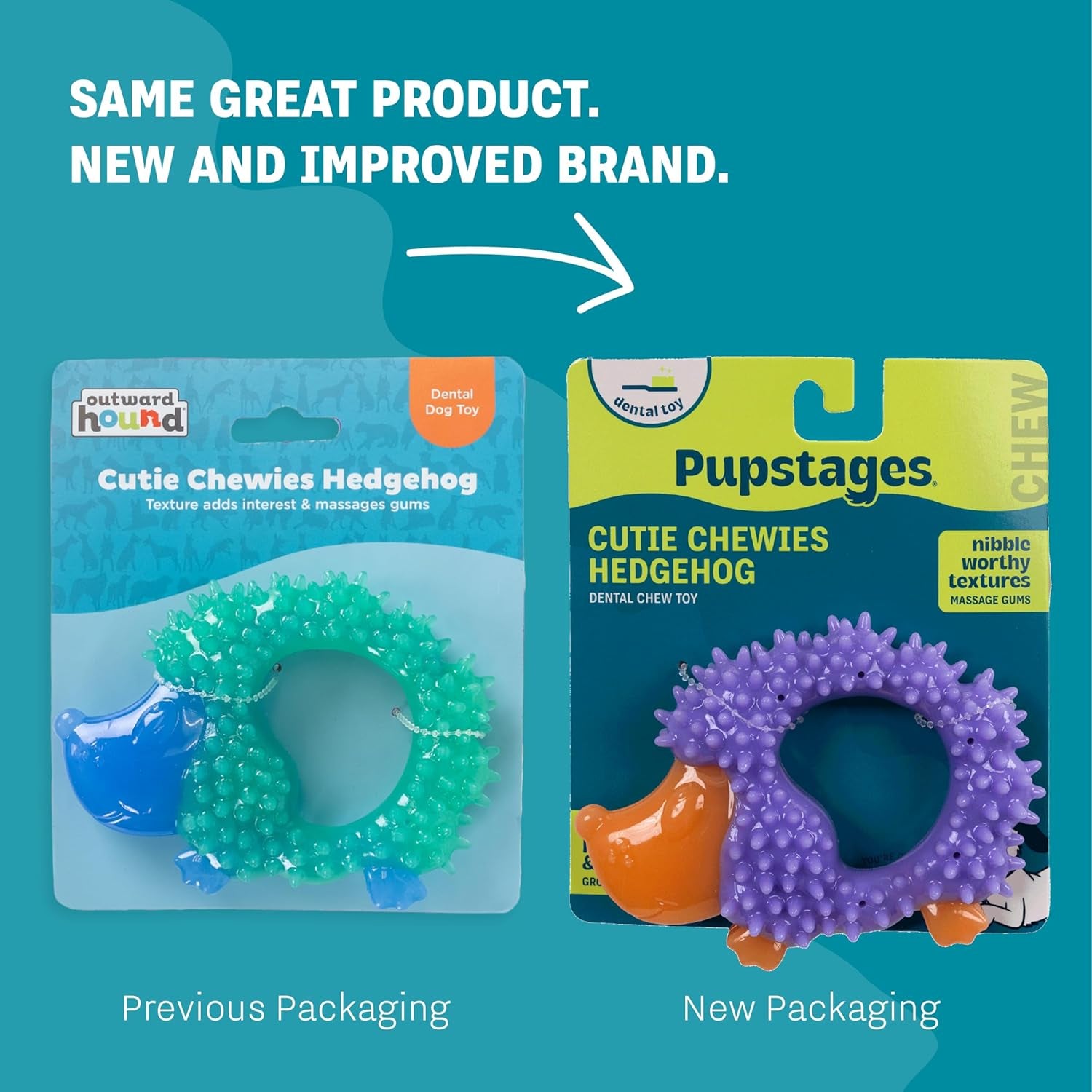 cutie-chewies-hedgehog-dental-dog-chew-toy-multi-textured-massages-gums-floats-bounces-for-teething-puppies-small-dogs-5-x-3-5-x-1