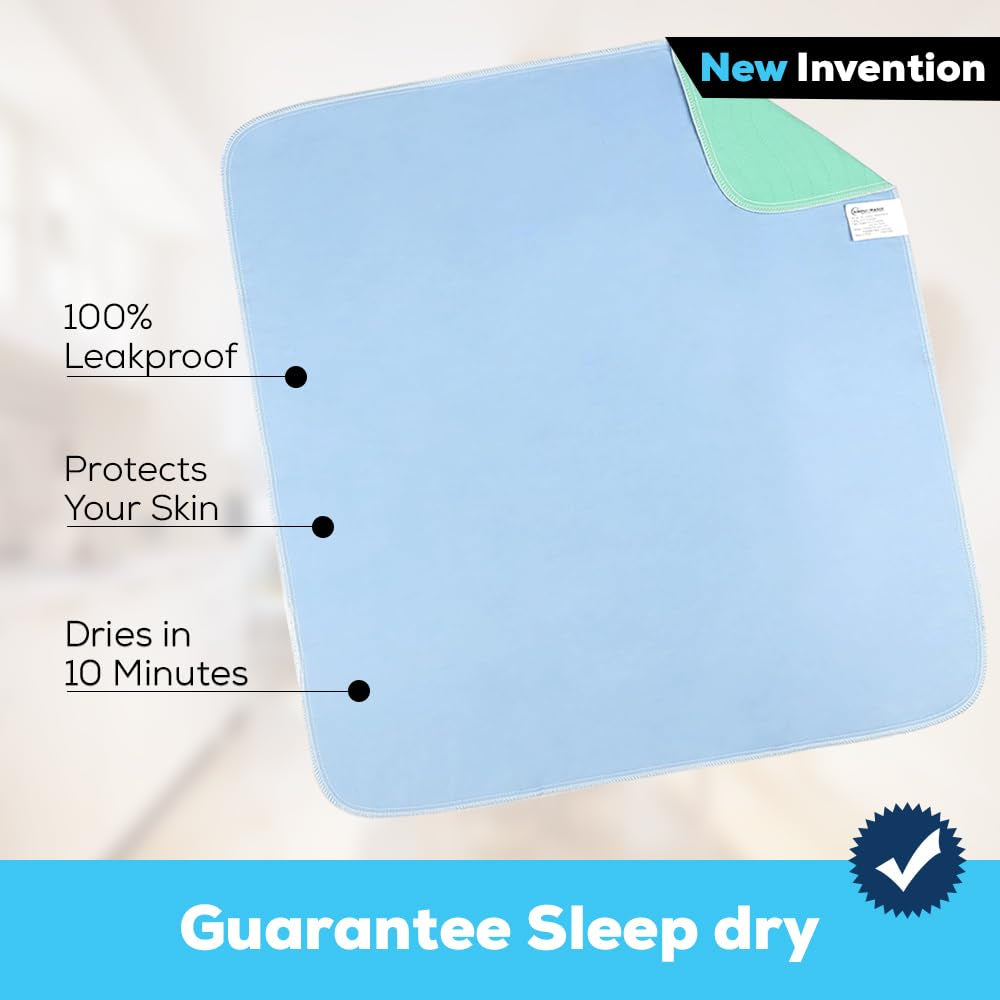 simpli-magic-washable-underpads-34x36-pack-of-6-heavy-absorbency-reusable-bedwetting-incontinence-pads-for-kids-adults-elderly-and-pets-waterproof-protective-pad-for-bed-couch-sofa-floor