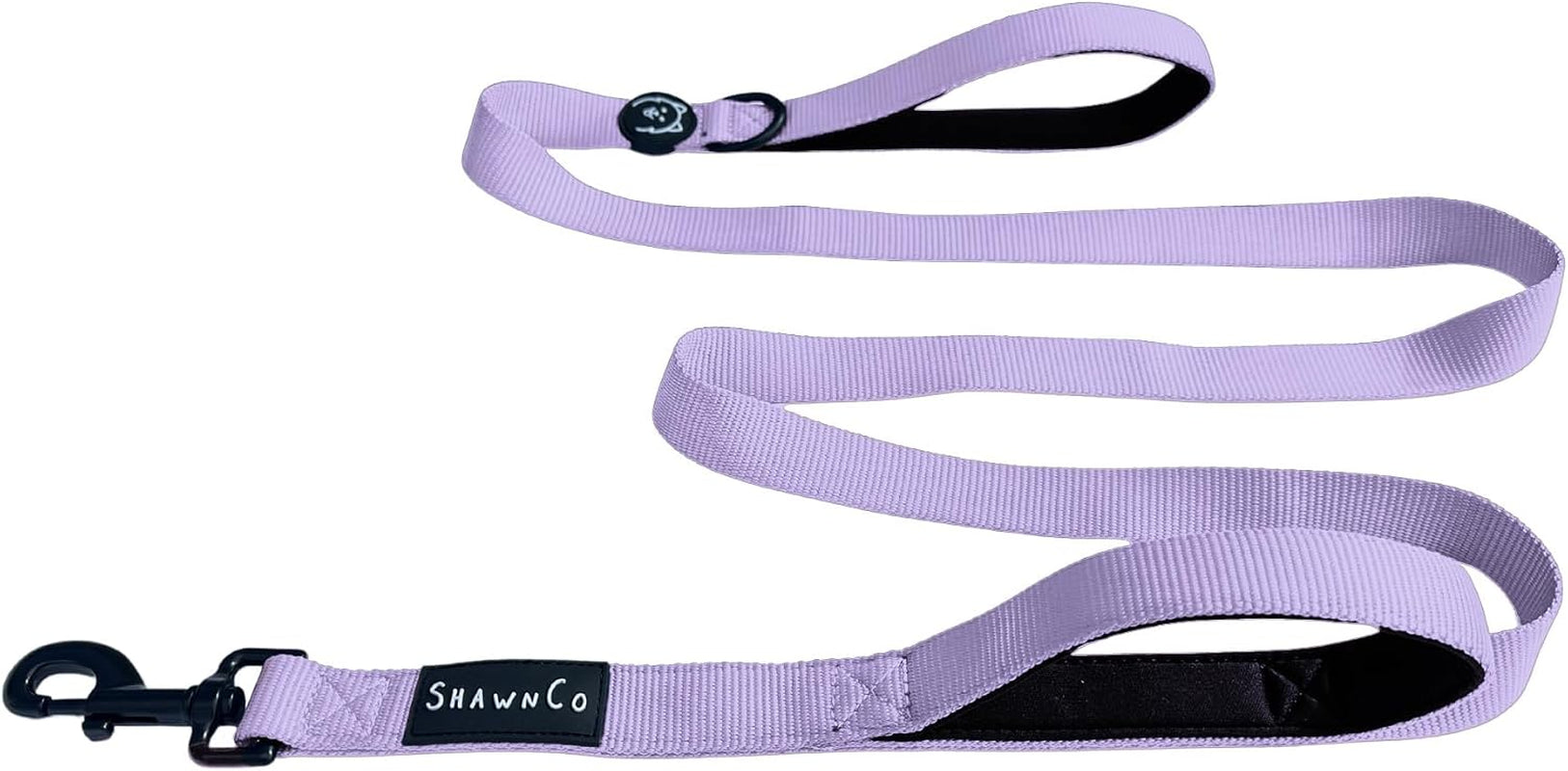 shawnco-dream-walk-dog-leash-premium-nylon-pet-leash-with-soft-neoprene-handle-for-small-medium-and-large-dogs-icy-lilac-m-l-6ft-w-2-handles