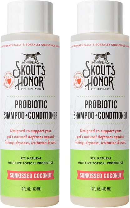 SKOUT'S HONOR Probiotic Dog Shampoo and Conditioner - DOTW, 16 Oz | Hydrating Natural 2-In-1 for Itchy Skin, Microbiome-Friendly with Avocado Oil & Omega-3S, Paraben & Sulfate-Free18