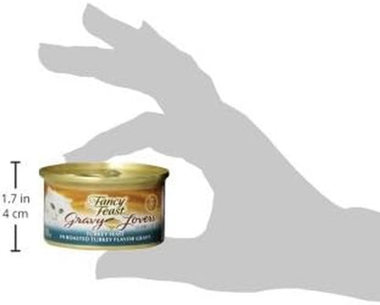 Purina Fancy Feast Gravy Lovers Turkey Feast Grilled Gourmet Cat Food in Wet Cat Food Gravy - (Pack of 24) 3 Oz. Cans3