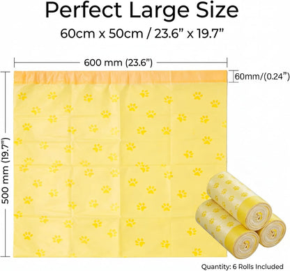 Extra Large Cat Litter Box Liners 120 Count (6 Rolls), Drawstring Cat Litter Bags for Automatic Litter Box, Leakproof & Odorless for Multi-Cat Household, Cats and Dogs 23.6" X 19.7"2