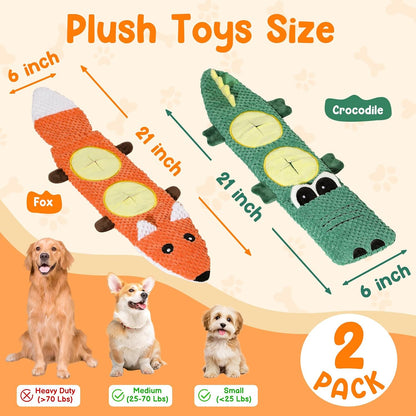 2 Pack Dog Toys for Aggressive Chewers - Interactive Dog Toys, Interactive Puppy Dog Chew Toys with Squeaker & No Stuffing Dog Puzzle Toy (Suitable for Small and Medium Dogs)2