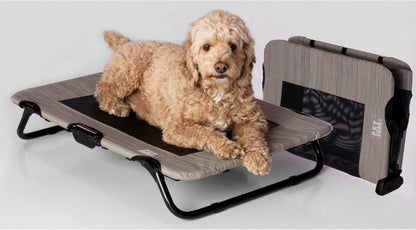 Pet Gear Lifestyle Pet Cot Elevated Bed, 30 Inch, Caribbean Ocean | No Assembly Required, Premium Tear Resistant Cooling Mesh, Indoor & Outdoor, Lightweight & Portable3