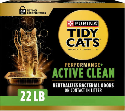 Tidy Cats Performance plus Active Clean Scented Clumping Multi Cat Litter - 22 Lb. Box1