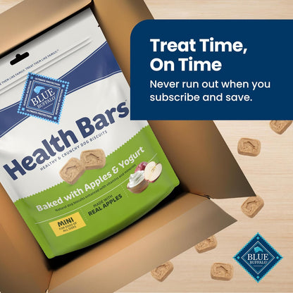 Blue Buffalo Mini Health Bars Apples & Yogurt Crunchy Dog Biscuits, Bite-Sized for Training, Oven-Baked with Real Apples & Natural Ingredients, Healthy Dog Treats, 16 Oz.10