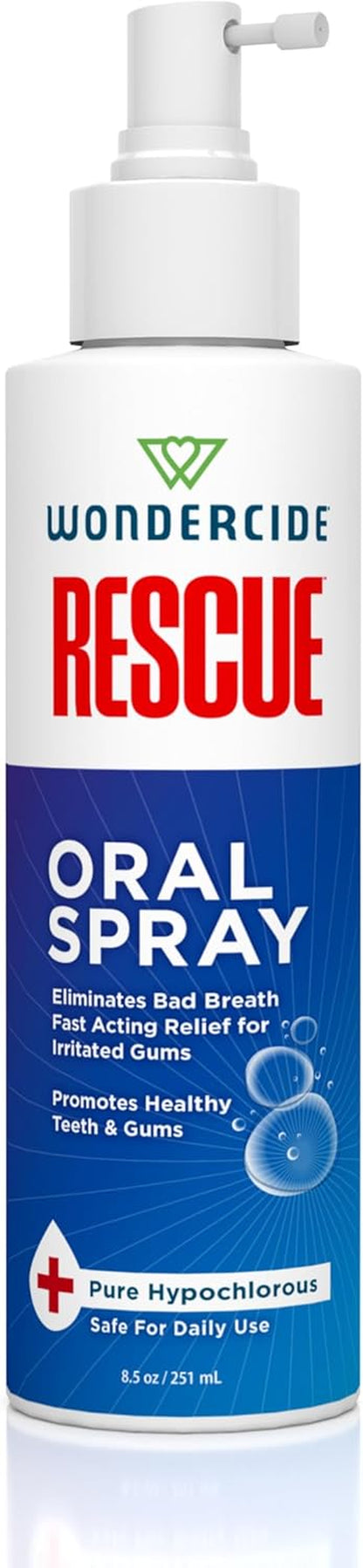 Wondercide Rescue - Oral Spray for Dogs and Cats - 8.5 Oz | Freshens Breath, Soothes Gums, Alcohol Free Daily Dental Care - with Pure Hypochlorous1