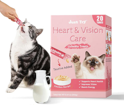 Just Try Lickable Cat Treats, Healthy Cat Grass Treats | 20 Tubes Soft Creamy Hairball Control Relief Functional with Taurine & Vitamin E for Cats10