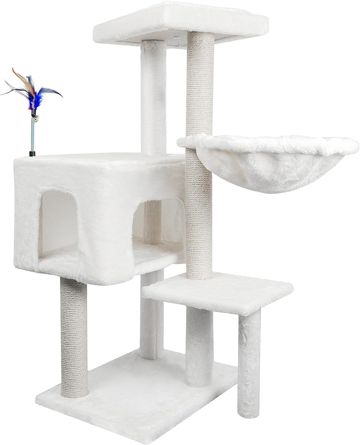 aiwikide-37-4-cactus-cat-tree-tower-with-twin-cat-condos-for-indoor-cats-all-in-one-activity-center-with-cat-scratching-post-cozy-sleeping-perch-hammock-and-toy-balls-green