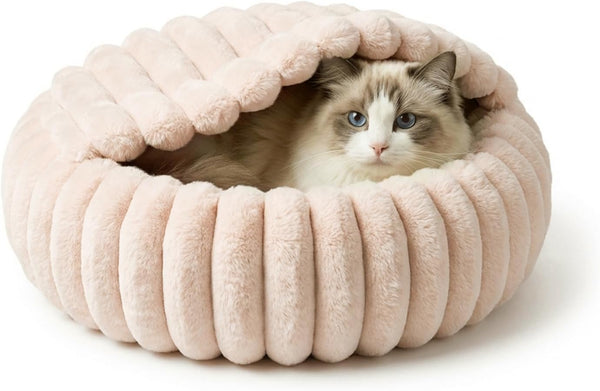 Cat Beds for Indoor Cats, 2 in 1 Cat Cave Bed Kitten Bed for Small Pets, Small Dog Bed with Cover, Pet Bed for Puppy and Kitten with Anti-Slip Bottom-Dark Gray-20 Inches8