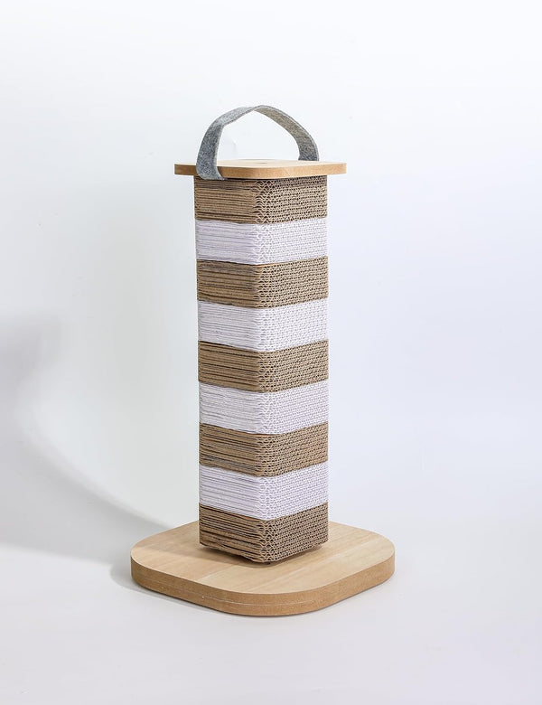 Cat Scratching Post for Indoor Cats, 23.6 Inch Tall Cardboard Cat Scratcher Pad for Kittens & Cats, Multi Surface Scratching Board, Easy Assembly, Protects Furniture3