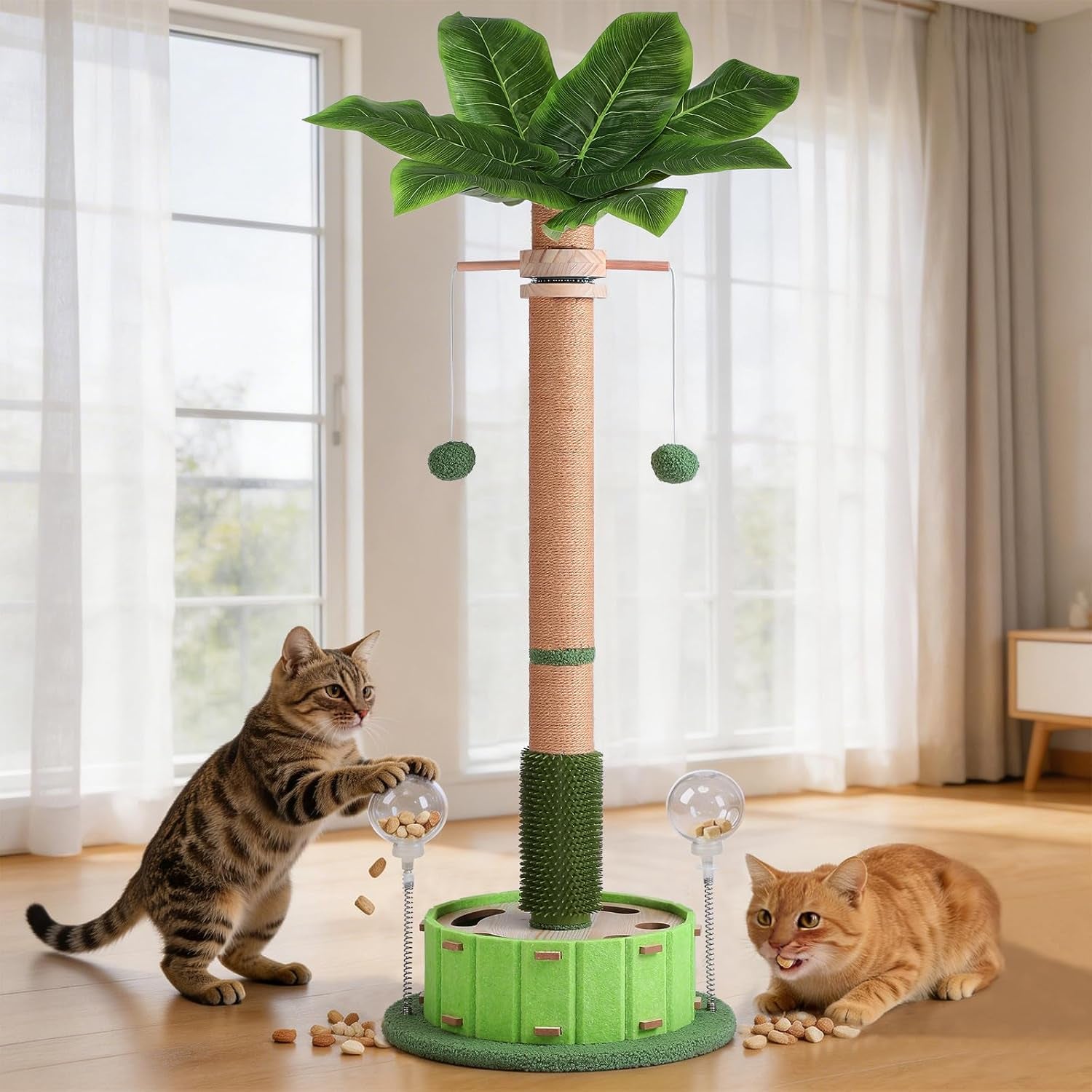 plam-tree-cat-scratching-post-40-tall-with-cat-toys-for-indoor-large-cats-sturdy-base-cat-scratcher-posts-for-adult-cats-with-rotating-hanging-ball-cat-puzzle-toy-and-spring-cat-treat-dispenser