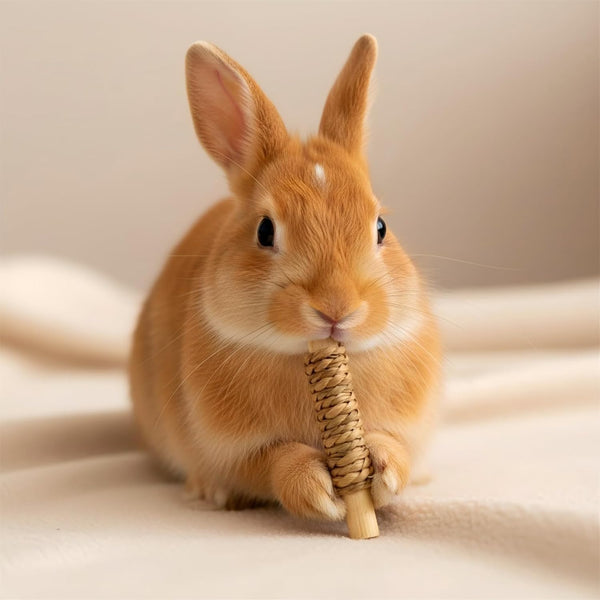 15Pcs Rabbits Chew Toy,Sweet Bamboo Chew Stick for Small Animals | Natural Seagrass Sweet Bamboo Chew Stick for Guinea Pigs Chinchillas Hamsters Rats, Bunny Cage Enrichment4