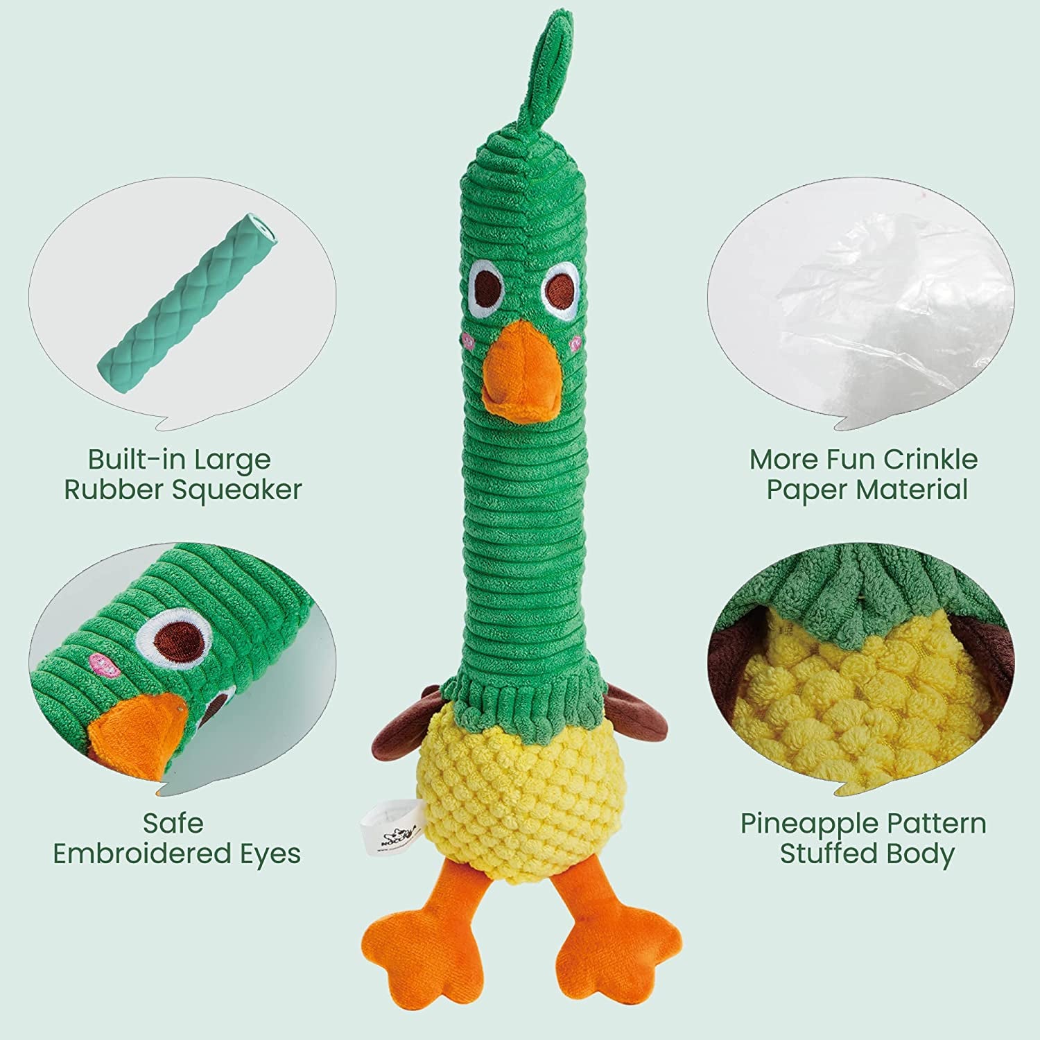 nocciola-2-in-1-easter-duck-dog-toy-with-a-large-rubber-squeaker-tough-durable-stuffed-squeaky-crinkle-chew-toys-for-aggressive-chewers-medium-and-large-breeds