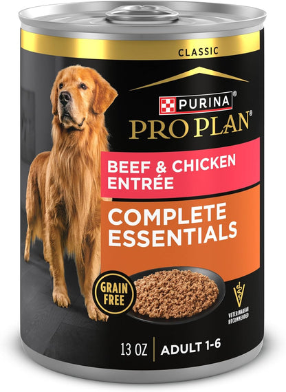 Purina Pro Plan Dog Food Grain Free, Classic Beef and Salmon Entrée - (Pack of 12) 13 Oz. Cans14