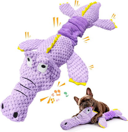 WOWBALA Dog Squeaky Toys Stretchable Crocodile for Interactive Tug of War | 24-31In Plush Chew Toy with Squeaker & Crinkle Paper, Pineapple Cotton, Ideal for Puppy Small Medium Dogs Indoor Outdoor Play13
