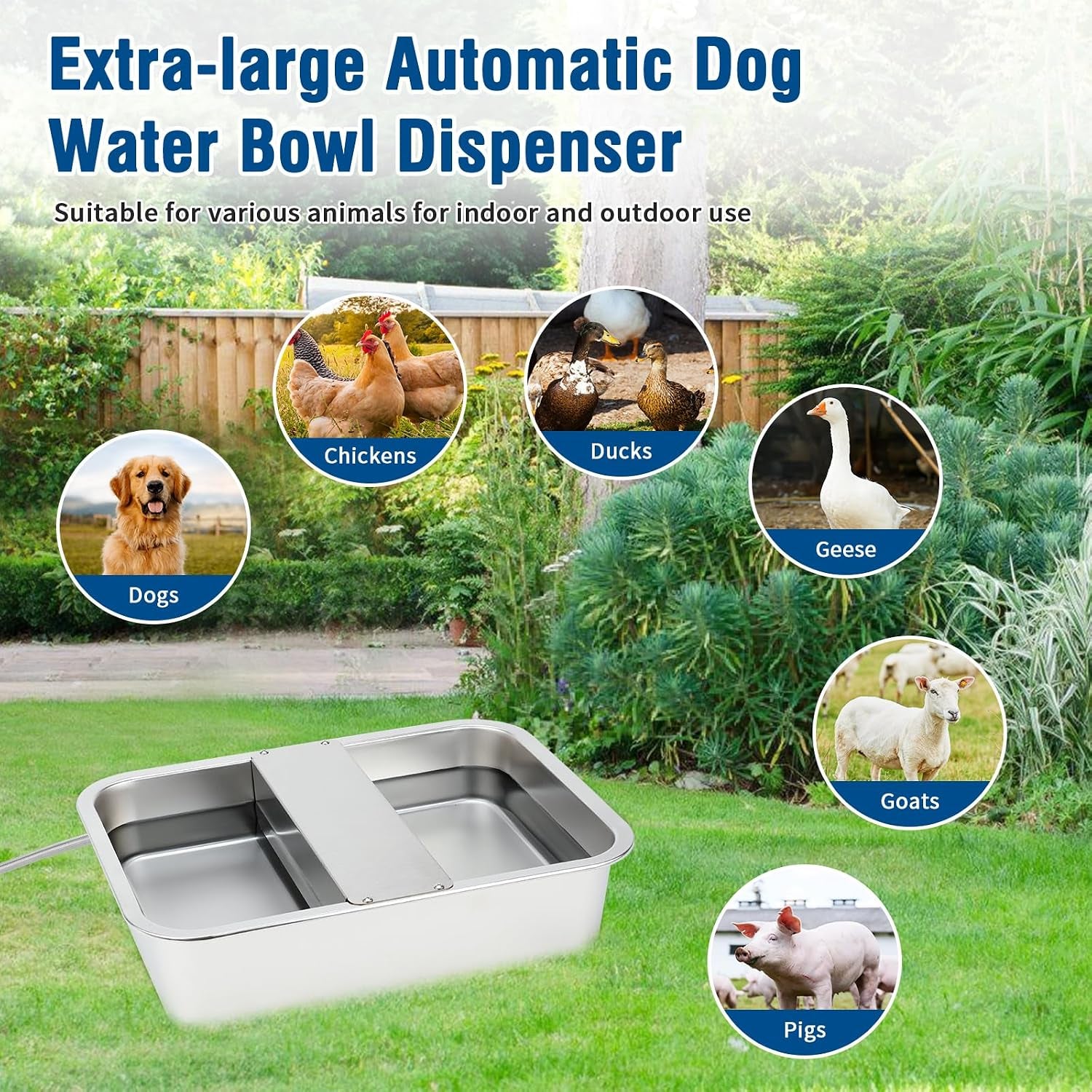bwogue-3-gal-automatic-dog-water-dispenser-stainless-steel-bowl-for-dogs-automatic-dog-water-bowl-dispenser-float-valve-control-outdoor-use-easy-to-mount-clean-large-dogs-cats-chickens