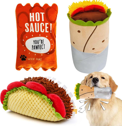 Primepets Dog Birthday Toys, Plush Dog Squeaky Toys, Stuffed Puppy Chew Toy for Small Medium Large Dogs, Bone Pet Toy10