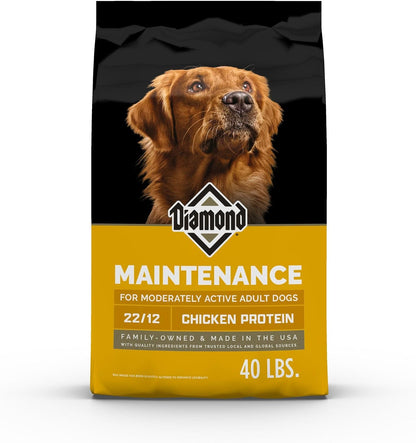 Diamond Maintenance Adult Dry Dog Food, Chicken Protein, 40Lb | for Moderately Active Dogs | Omega Fatty Acids Help Support Healthy Skin & Shiny Coat | Guaranteed Probiotics1