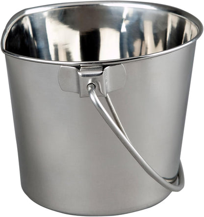 Advance Pet Products 4 Quart Stainless Steel Bucket with Dual Hook | Perfectly Fits on Kennels, Cages and Critter Crates | Heavy Duty Bucket for Pets Cleaning & Food Prep - Flat Sided Pail11