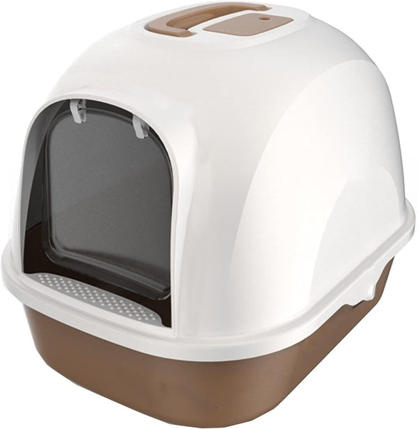 Dog Potty Training Toilet ﻿ Fully Enclosed Hooded ​Litter Pan with Front Entry Odor Close Door Cat Litter Box Scoop Supplie(A)8