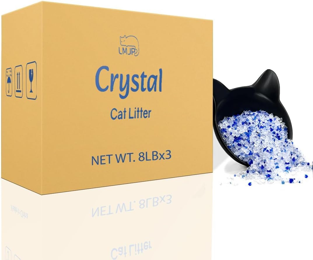 lmjp-crystal-cat-litter-with-powerful-odor-control-non-clumping-lasts-up-to-4-months-17-2lb-rapid-water-absorption-unscented-low-tracking-lightweight-blue-white-silica-4-pack-of-4-3lb