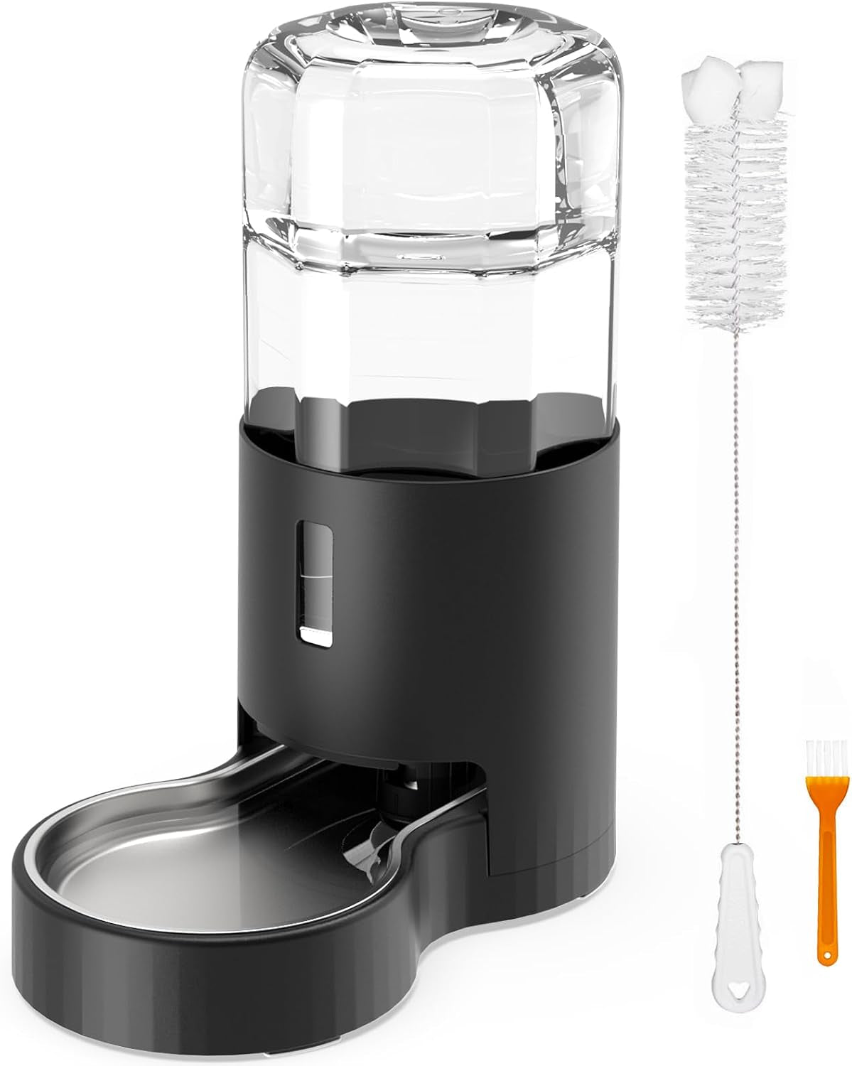 7l-automatic-dog-water-dispenser-bowl-gravity-pet-water-dispenser-with-stainless-steel-bowl-no-spilling-large-capacity-water-feeder-for-dogs-cats-7l-without-filter-black