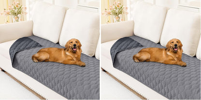 Smiry Waterproof Dog Bed Cover, Reversible Pet Blanket for Sofa Couch | Soft Washable Dog Blanket, Leakproof Couch Cover for Dogs Cats & Furniture Protection, 52X82, Grey/Dark Grey125