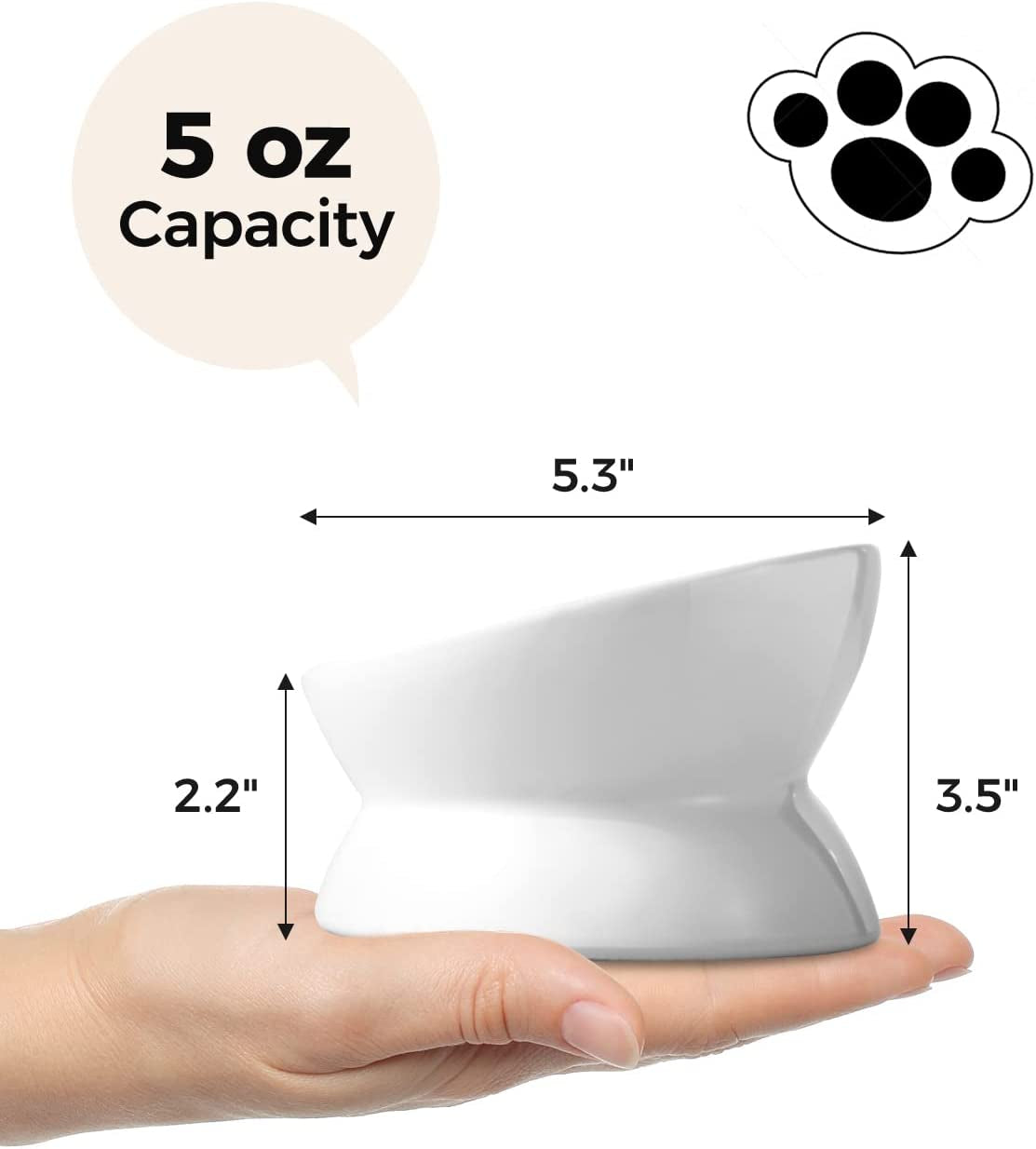 loejan-elevated-cat-food-bowl-5-oz-ceramic-raised-and-tilted-water-bowl-anti-vomiting-and-protect-pets-spines-dishes-for-small-dog-fat-faced-cat-kitten-white-1-pack