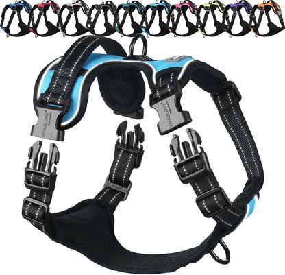 VIVAGLORY No Pull Dog Harness Vest Harness, L, Orange - Patterned | with Handle Front and Back Clip for Training & Pulling, No Pull & Escape Proof Padded Adjustable for Pet Puppy11