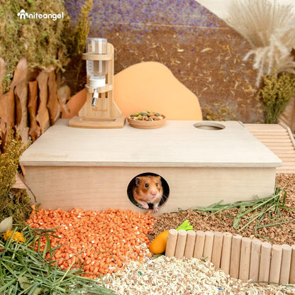 Niteangel Multi-Chamber Hamster House Maze: 2 Entrance 6 Rooms Maze Habitat | No-Disturb Removable Lid - Encourage Pets Hide and Explore Freely Hideout & Tunnel Maze Toys for Hamster Gerbils Mice Lemming5