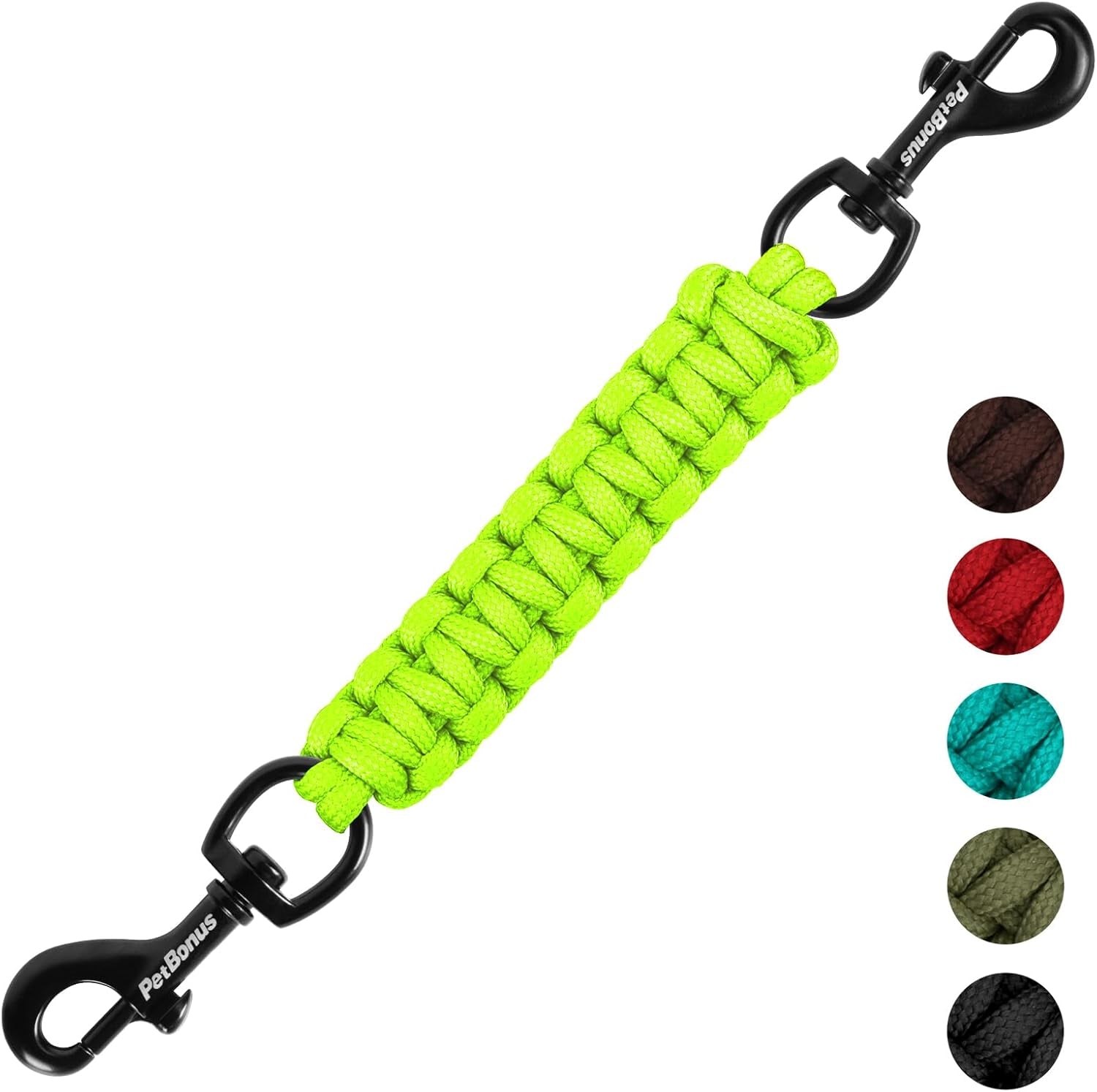 petbonus-dog-collar-safety-clip-handmade-prong-collar-to-harness-connector-dog-leash-backup-safety-strap-escape-proof-double-ended-clasp-lead-connector-for-pinch-collar-harness-black