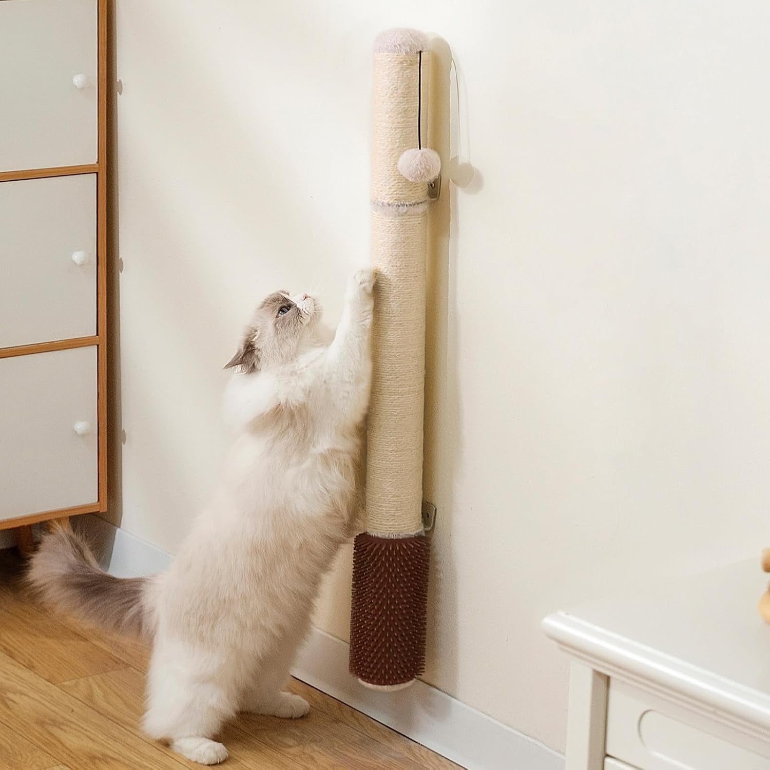 wall-mounted-cat-scratcher-34-extra-tall-vertical-sisal-scratching-post-for-large-cats-space-saving-wall-cat-scratcher-with-self-grooming-brush-hanging-ball-beige