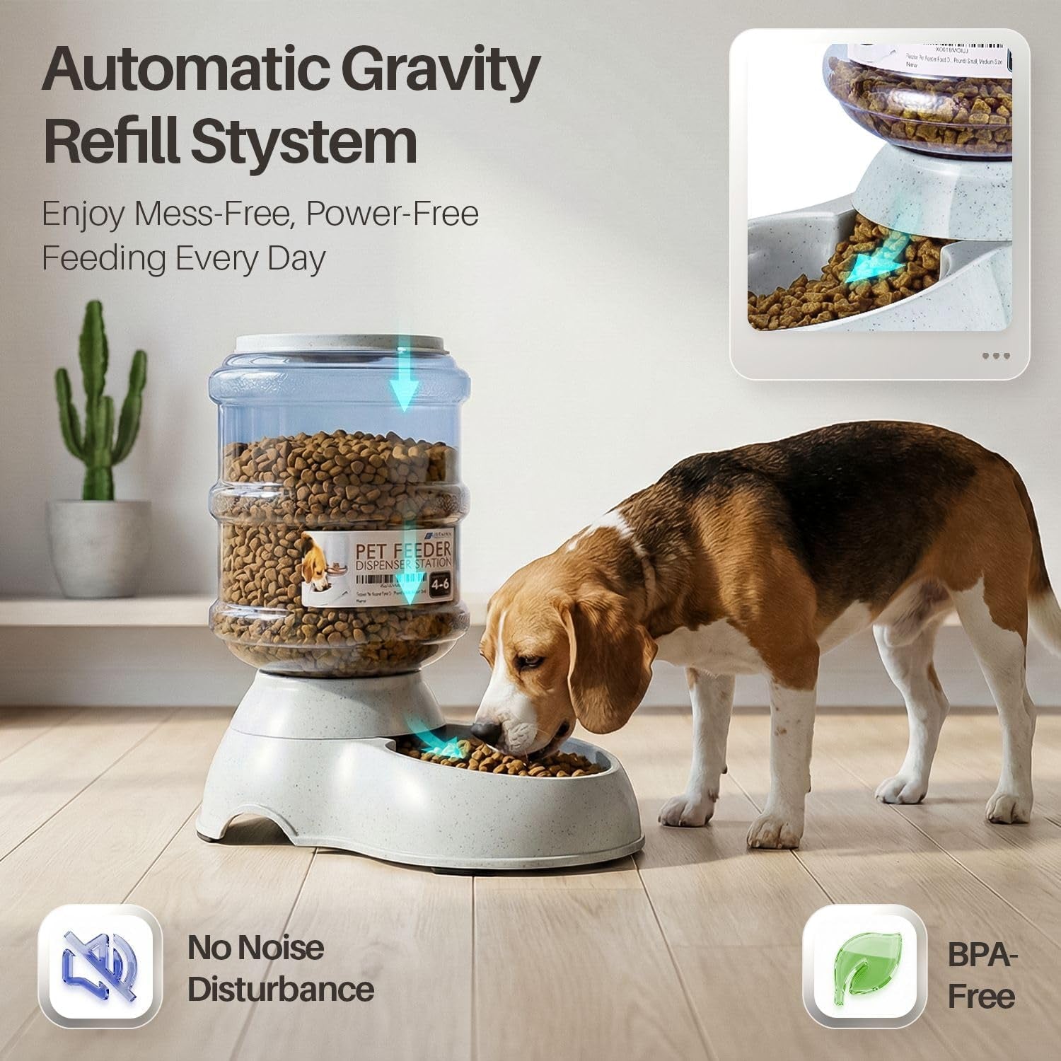 flexzion-gravity-pet-feeder-dog-and-cat-food-dispenser-1-gallon-capacity-self-replenishing-dry-food-station-with-non-skid-feet-and-a-carry-handle-holds-approximately-4-6-lb-of-kibble