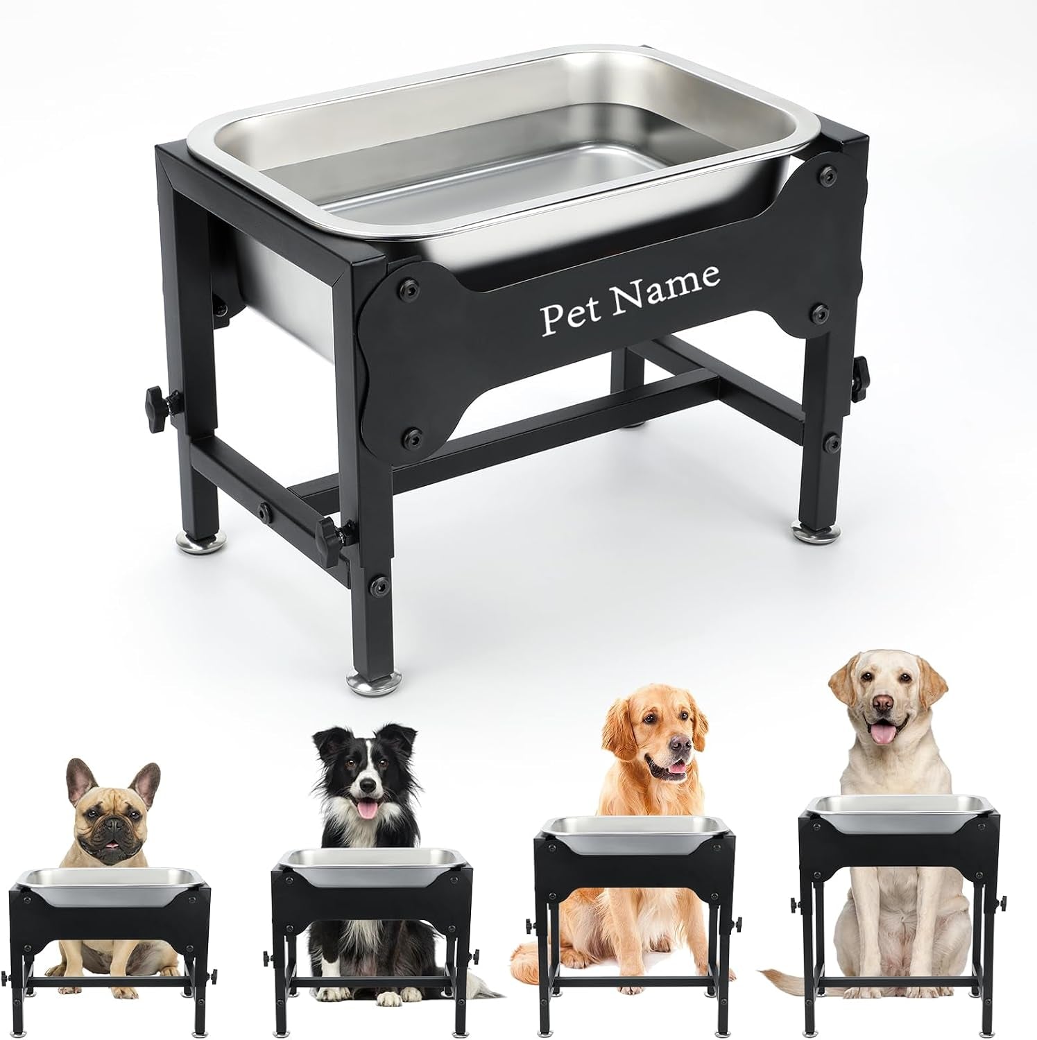 3-gallon-elevated-dog-water-bowl-raised-stand-for-large-dogs-4-adjustable-heights-9-65-15-16-in-stand-3-gallon-bowl-14-x-10-6-x-5-9-in-size-indoor-outdoor-use-easy-to-clean