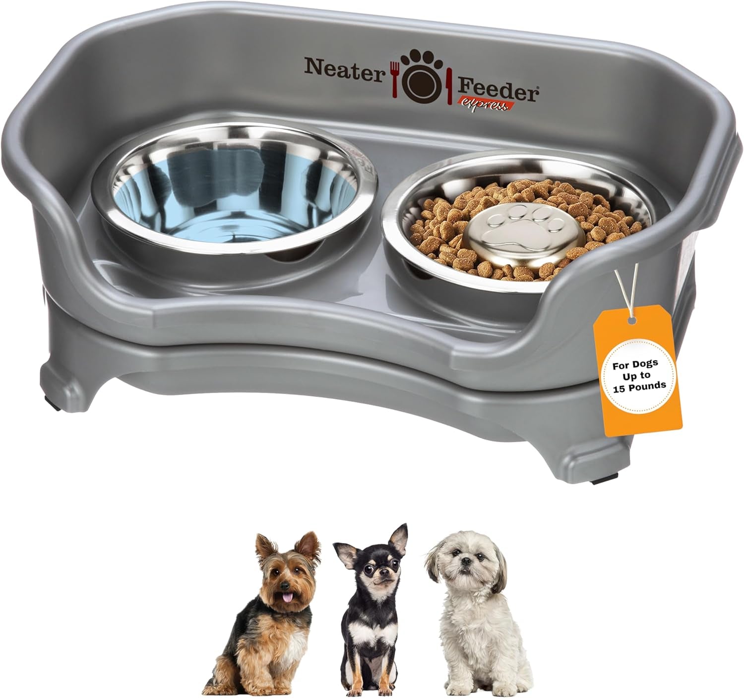 neater-feeder-express-mess-proof-dog-bowls-elevated-for-small-breeds-under-15-lb-made-in-usa-no-spill-raised-dog-food-bowl-stand-stainless-steel-food-and-water-bowl-set-feeding-station-cappuccino